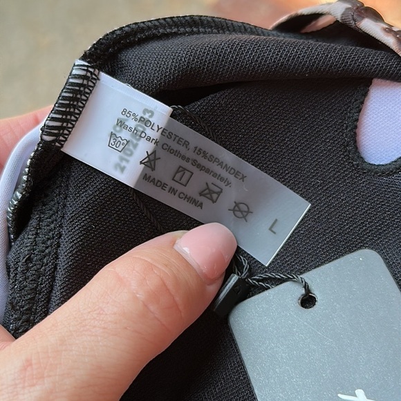 Aqua Eve Leopard Print One Piece Halter Tummy Control Slimming Swimsuit Size L - Picture 5 of 5